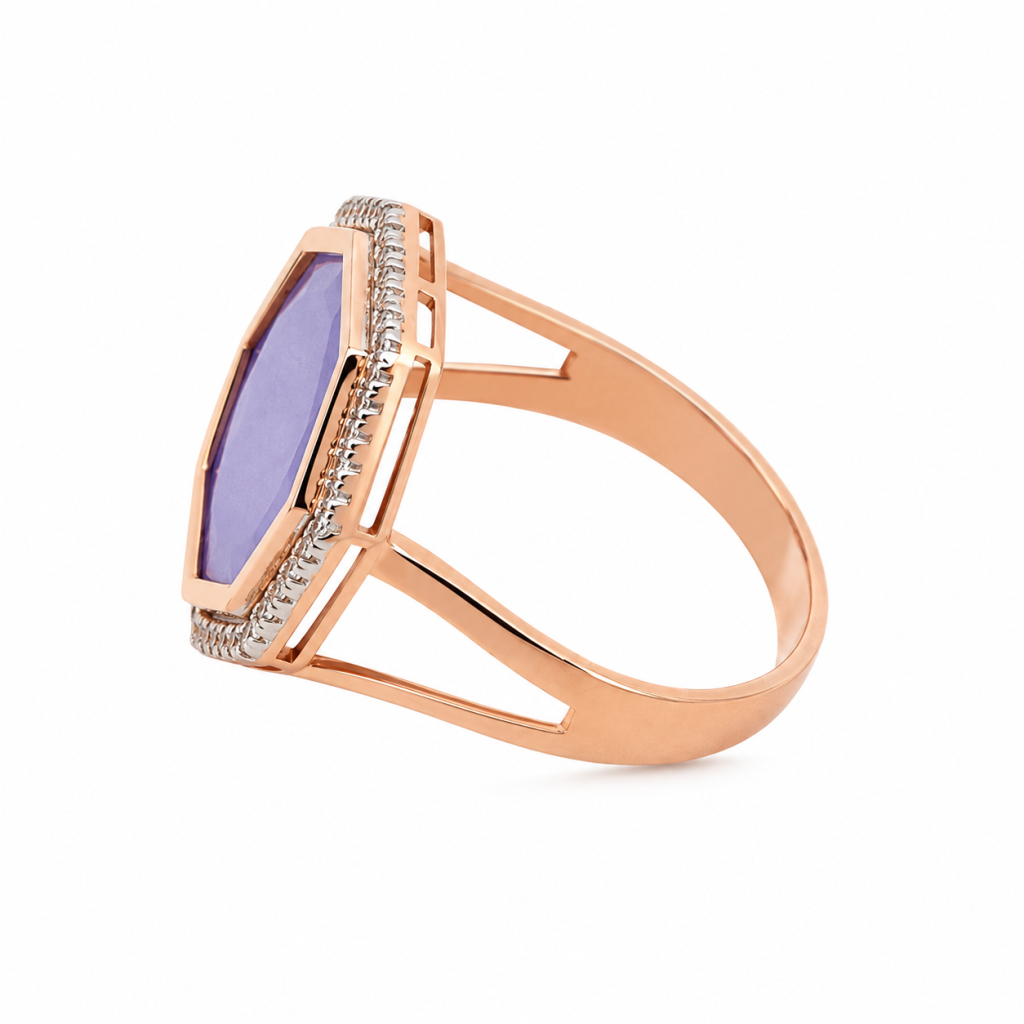 Celeste Violet Halo Ring — View 3