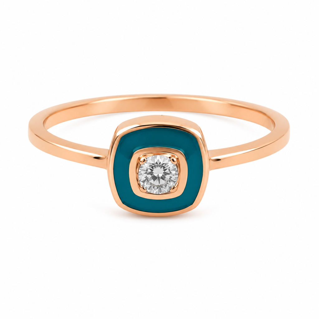 Azure Halo Diamond Ring — View 1