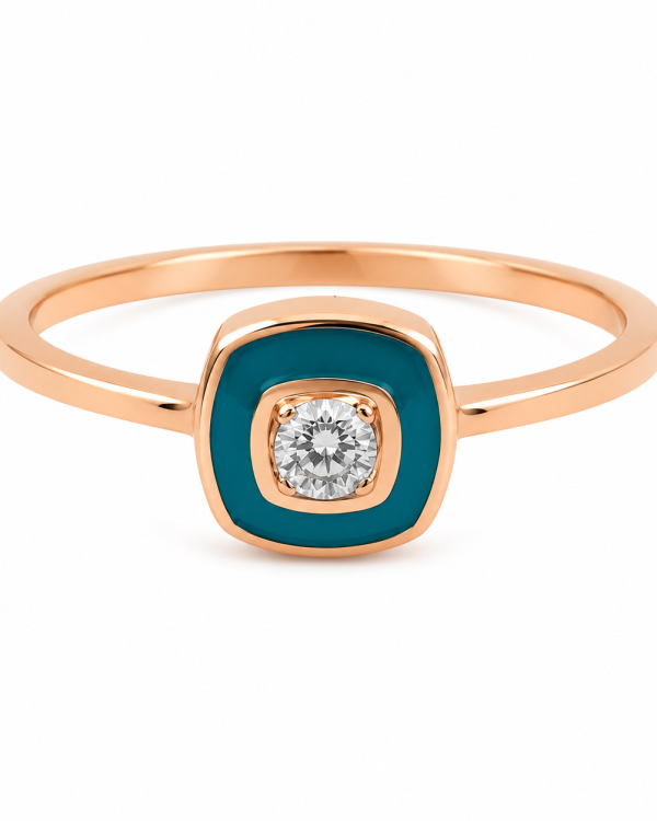 Azure Halo Diamond Ring