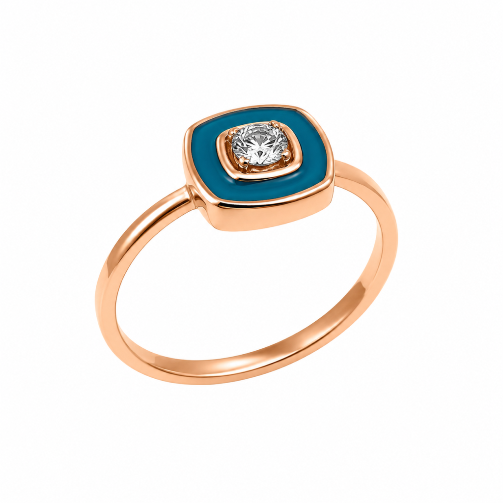 Azure Halo Diamond Ring — View 2