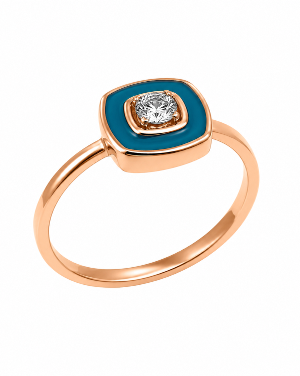 Azure Halo Diamond Ring — styled view