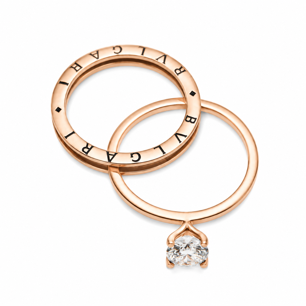 Eterna Solitaire Rose Gold Ring — View 1