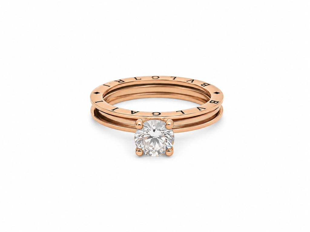 Eterna Solitaire Rose Gold Ring — View 2