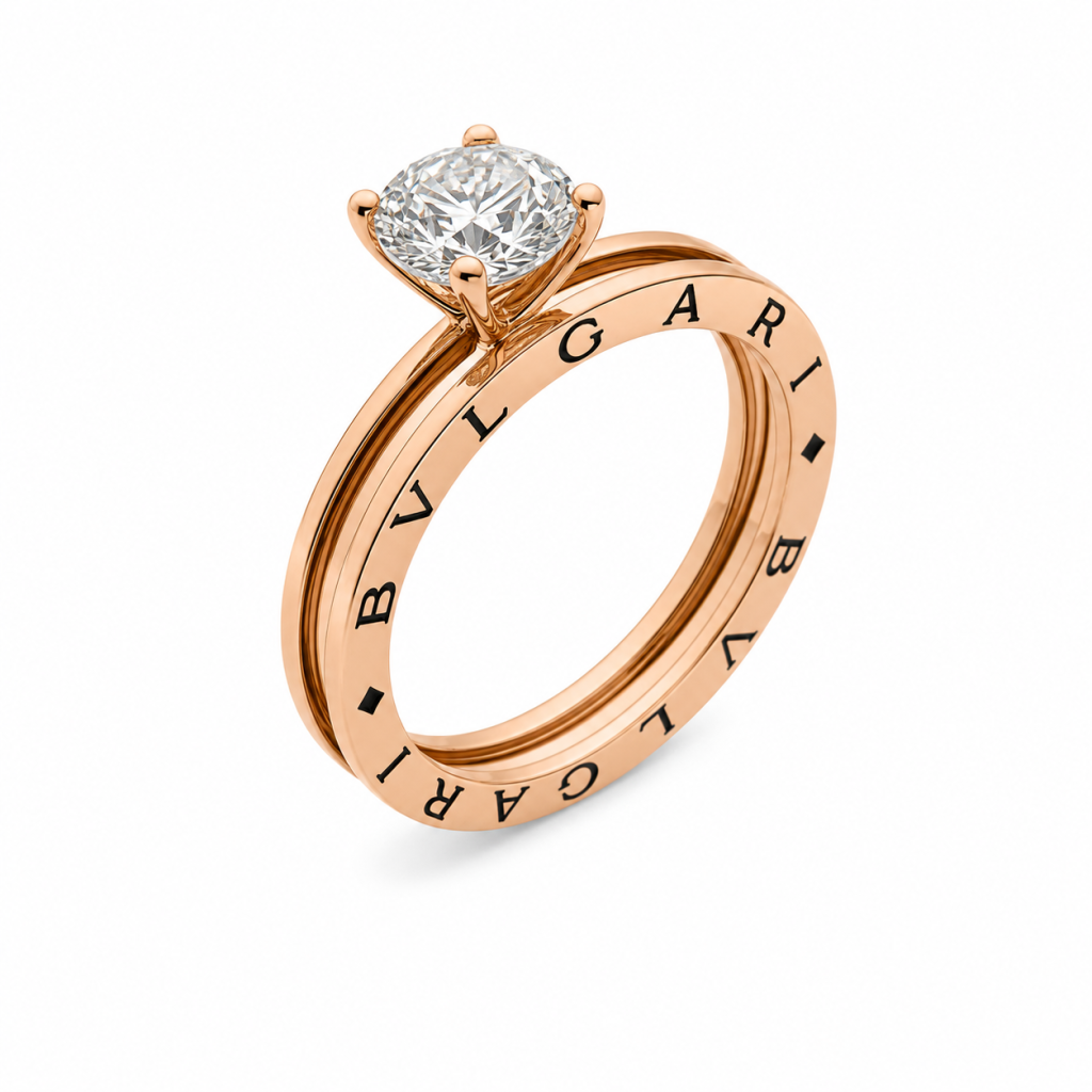 Eterna Solitaire Rose Gold Ring — View 3