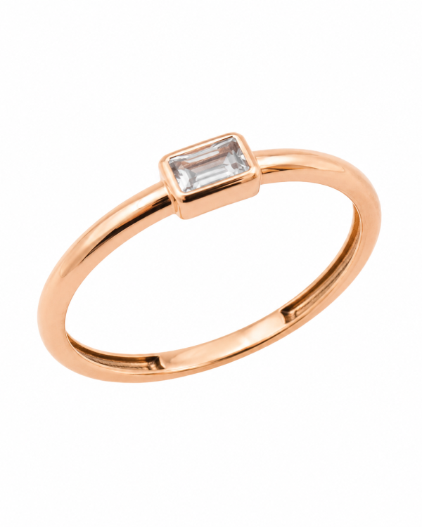 JAINIKA Emerald-Cut Solitaire Grace Ring — styled view