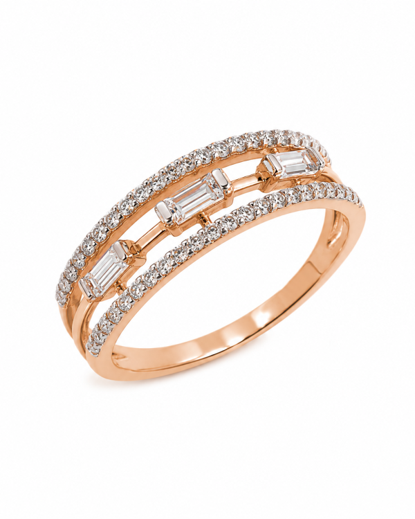 JAINIKA Celeste Baguette Diamond Ring — styled view