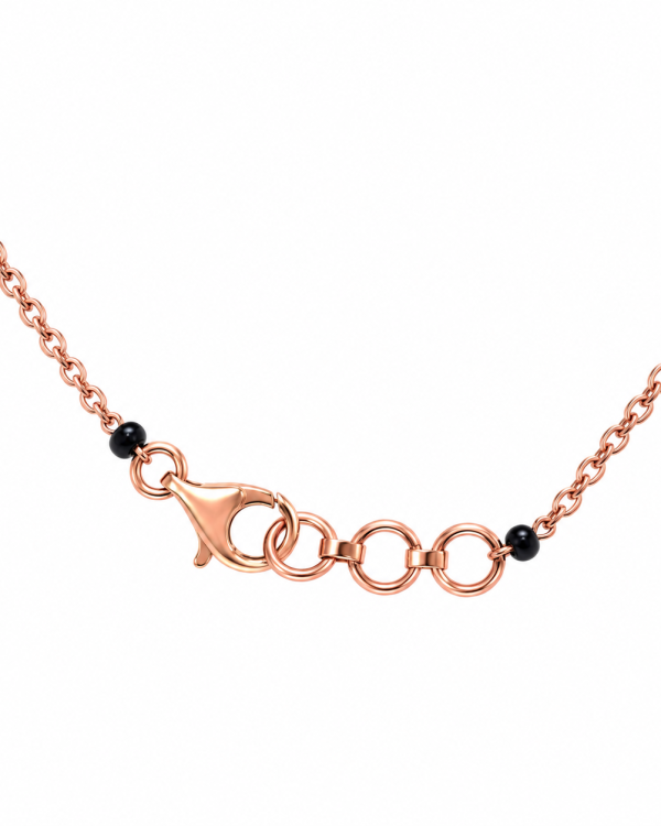 JAINIKA Eternal Grace Rose Gold Mangalsutra Chain — styled view