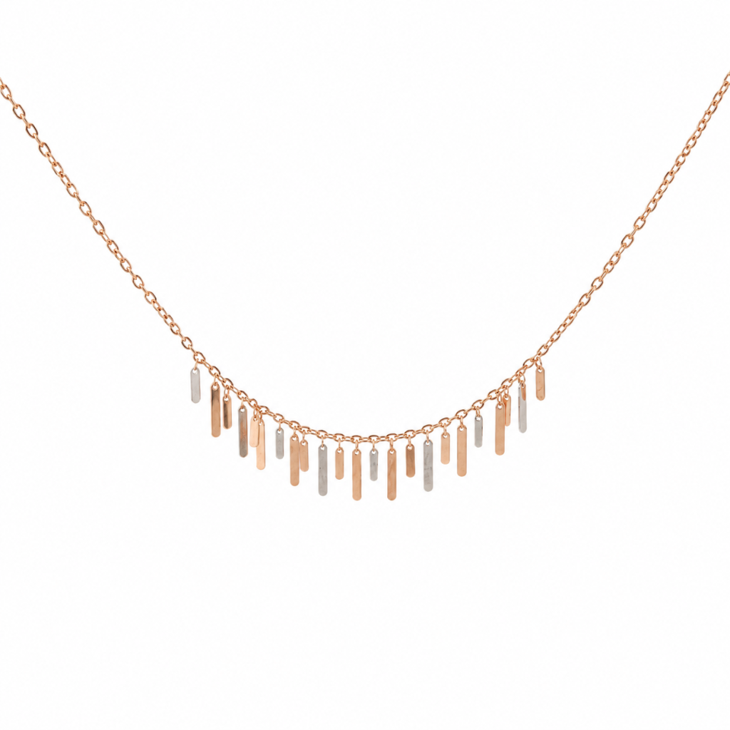 Celeste Fringe Rose Gold Necklace — View 1