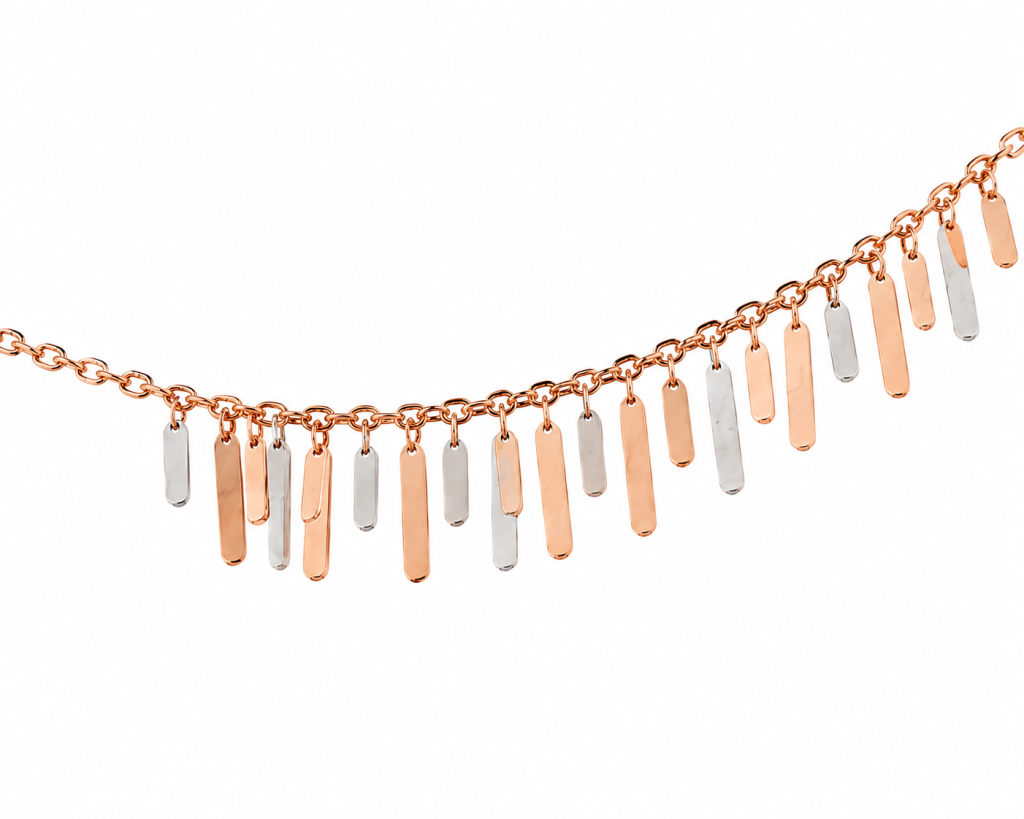 Celeste Fringe Rose Gold Necklace — View 2