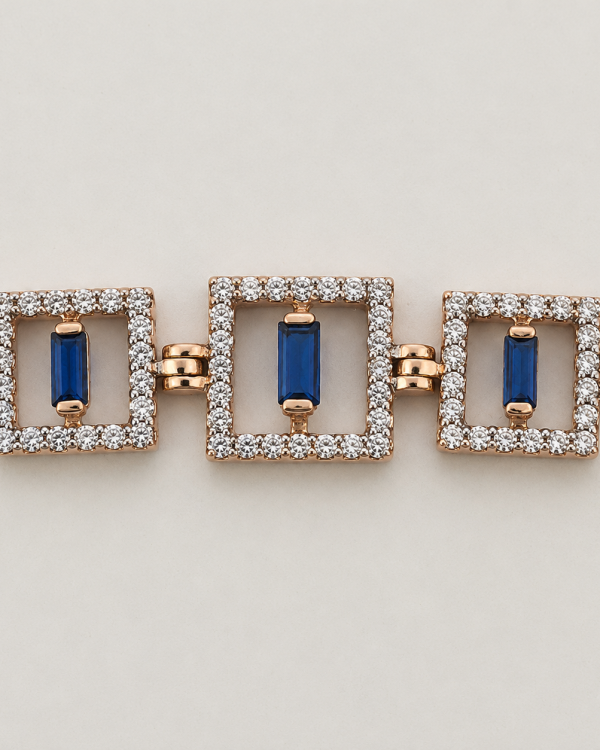 JAINIKA Azure Frame Bracelet — styled view