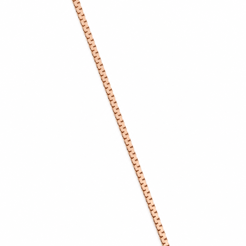 JAINIKA Signature Rose Gold Box Chain Necklace — View 3