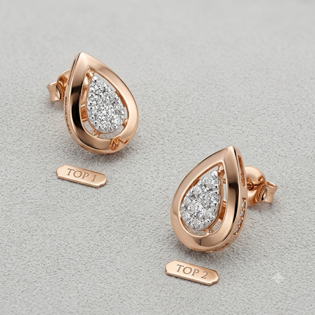 Élan Teardrop Necklace & Stud Earrings Set — View 1
