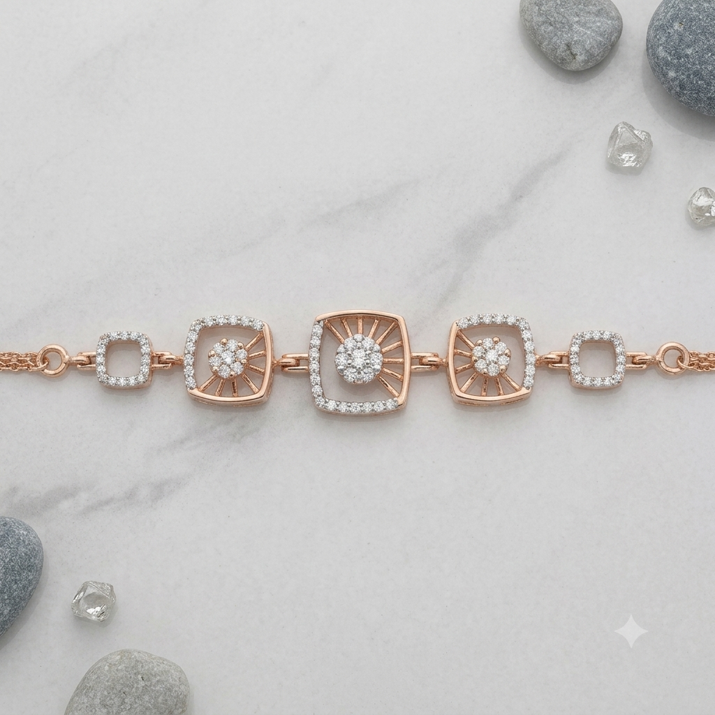 JAINIKA Radiant Bloom Rose Gold Bracelet — View 1