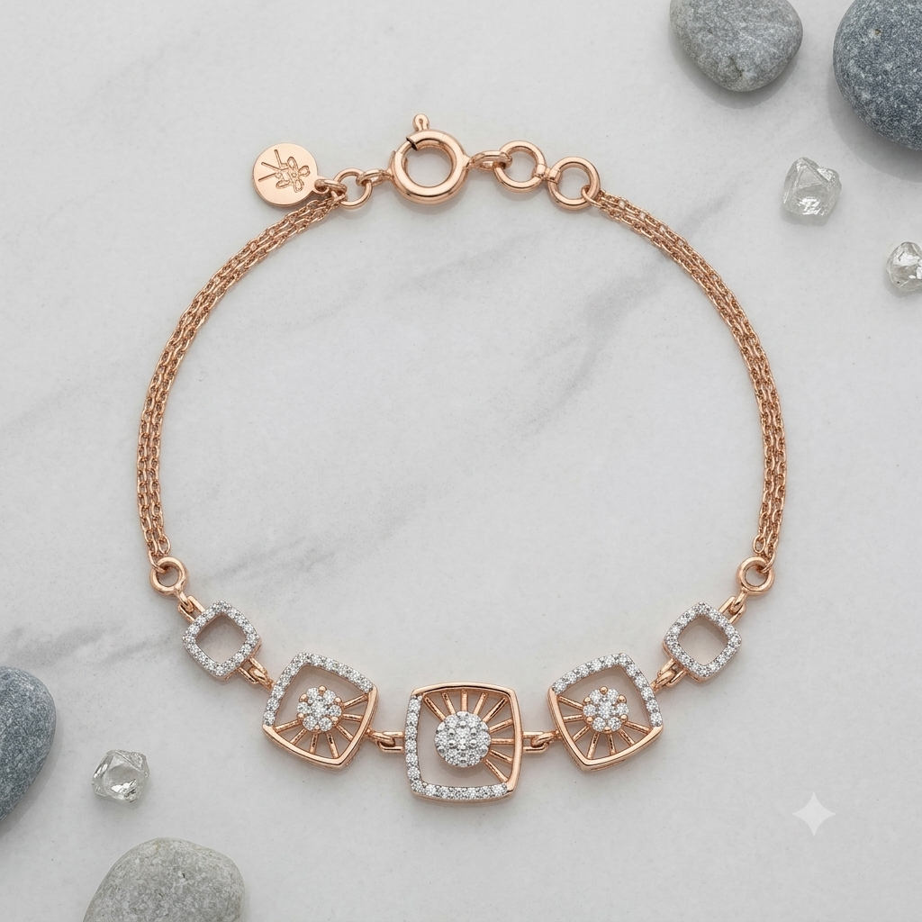 JAINIKA Radiant Bloom Rose Gold Bracelet — View 2