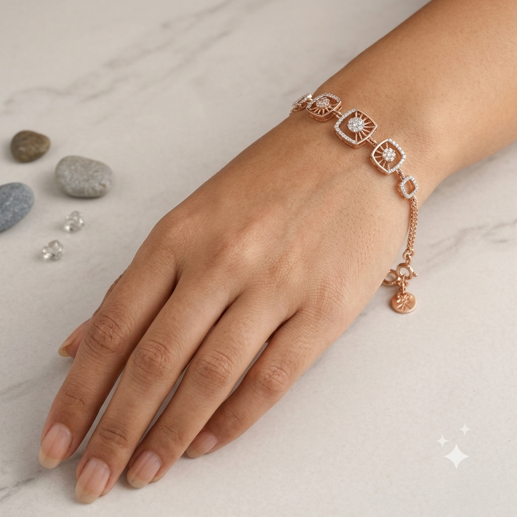 JAINIKA Radiant Bloom Rose Gold Bracelet — View 3