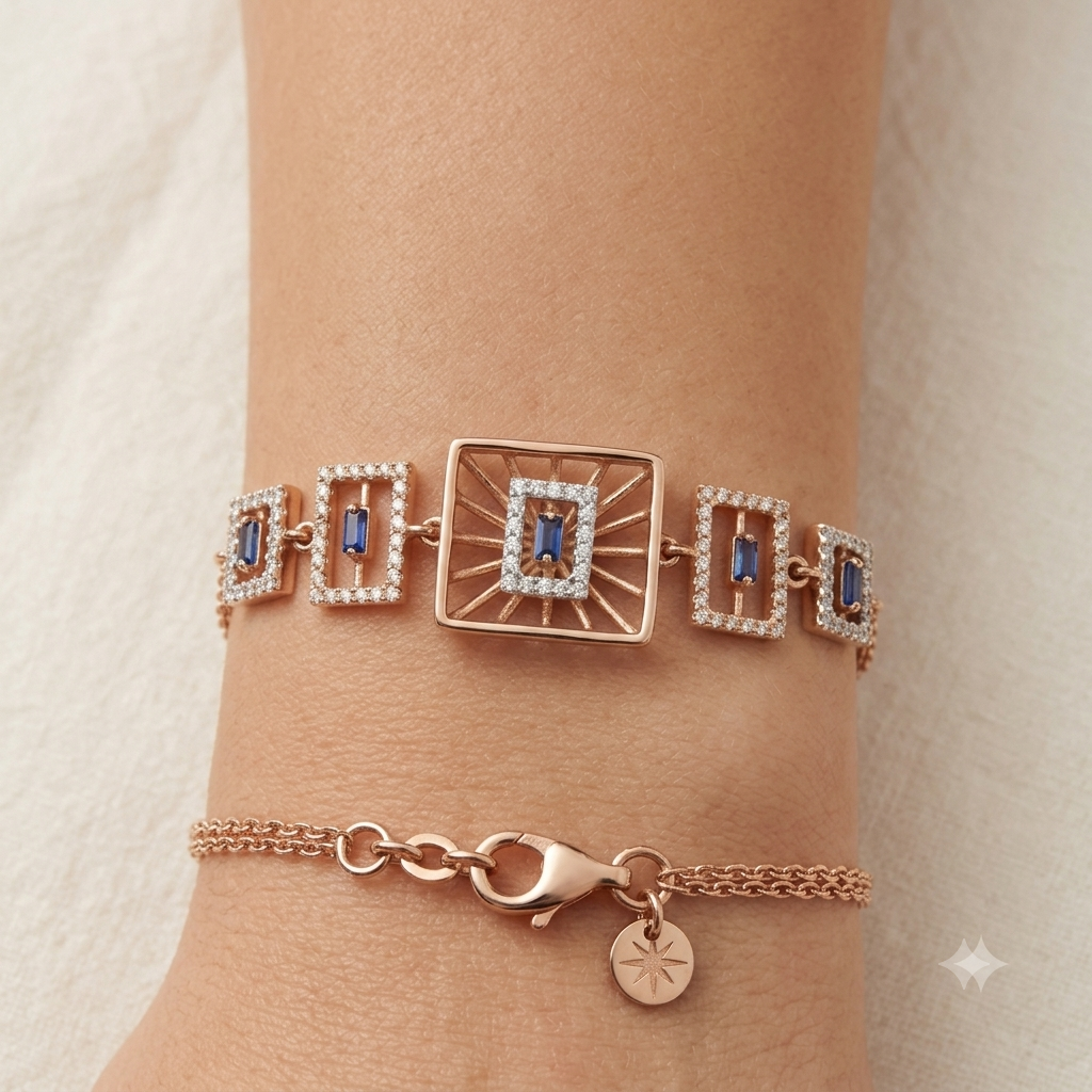 Celestial Sapphire Geometric Bracelet — View 1