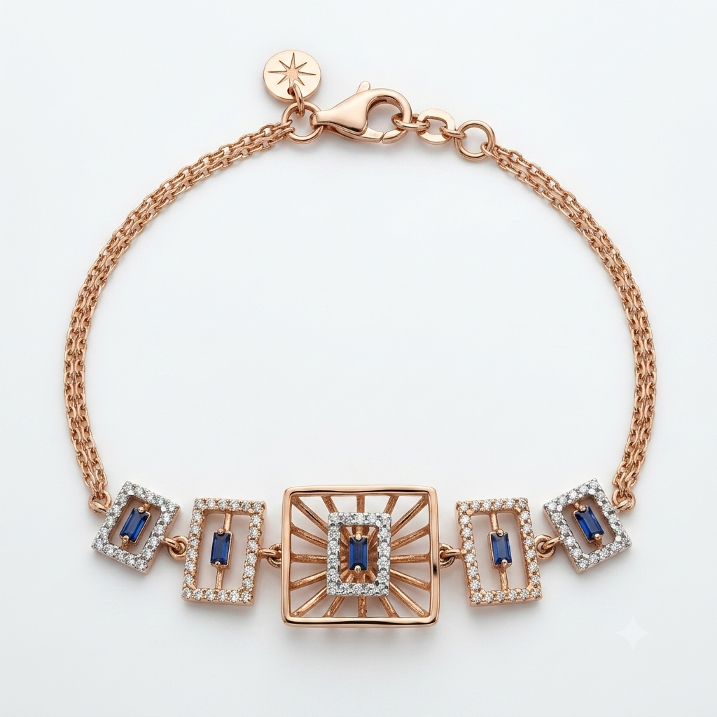 Celestial Sapphire Geometric Bracelet — View 2