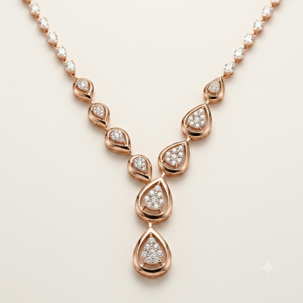 Élan Teardrop Necklace & Stud Earrings Set — View 3